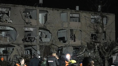 This frame grab from AFPTV footage shows damage to building in the town of Dimona. (AFP)