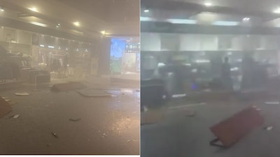 Four people were injured at the airport, the emirate's media office said early on Sunday. (X)