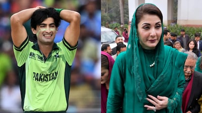 Naseem Shah (L) and Punjab (Pakistan) Chief Minister Maryam Nawaz Sharif.(AFP, AP)