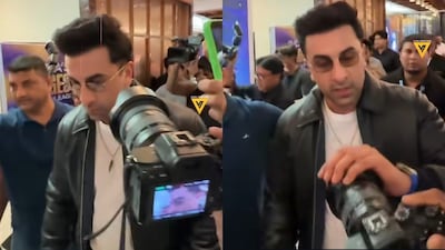 Ranbir Kapoor had a playful yet firm moment with a cameraman at an event, telling him, “Camera mooh ke andar daal raha hai,” as the video goes viral.