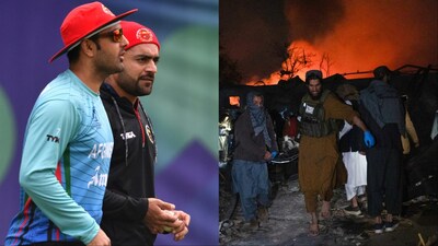 Rashid Khan and Mohammad Nabi slam Pakistan after airstrikes kill 400 Afghans in Kabul. (Picture Credit: AFP)