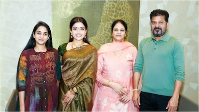 Rashmika Mandanna meets Telangana CM Revanth Reddy, receives special gift