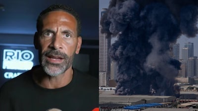 Rio Ferdinand is stuck in Dubai with his family currently, as tensions rise in the UAE (Screengrab from X, AP)