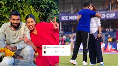 Sanjana Ganesan trolls Jasprit Bumrah. (Picture Credit: Instagram/@jaspritb1 and @sanjanaganesan)