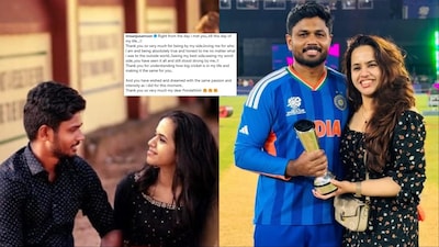 Sanju Samson pens note for wife Charulatha after winning Player Of The Tournament award at T20 World Cup 2026. (Picture Credit: Instagram/@imsanjusamson)