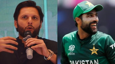 Shahid Afridi and Mohammad Amir. (AFP, ICC)