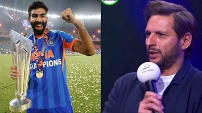 Shahid Afridi gives speical mention to Jasprit Bumrah for India's T20 World Cup 2026 title win. (Picture Credit: X/@BCCI)