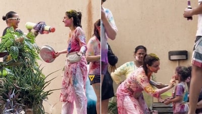 Soha Ali Khan, Neha Dhupia Spotted Playing Holi With Kids, Video Goes Viral | Watch