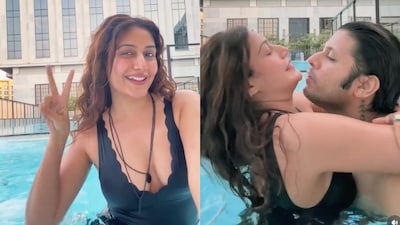 Surbhi Chandna and Karan R Sharma celebrate anniversary.