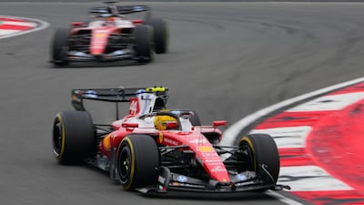 The Ferraris of Lewis Hamilton and Charles Leclerc at the Chinese GP (AFP)