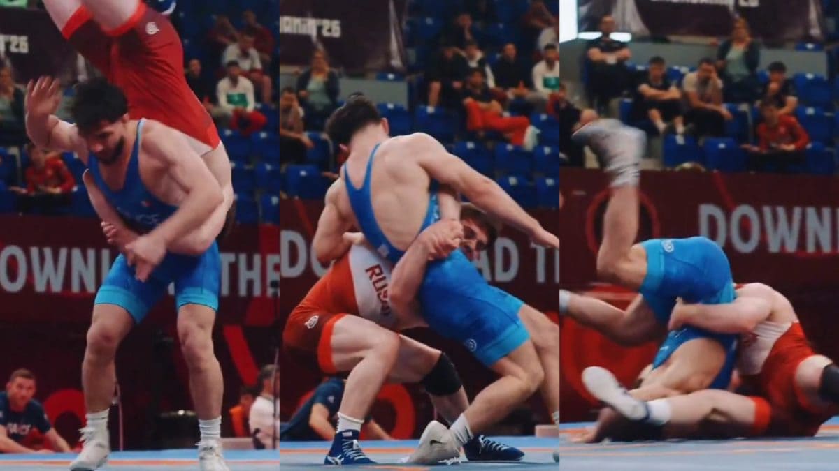 Russian Wrestler Pulls Off Infamous 'Flying Squirrel' To Snatch Dramatic Win | WATCH