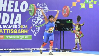 Chhattisgarh weightlifter Nikita bagged gold in the women's 77 Kg category. (SAI) 