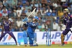 Mumbai Indians' Ryan Rickelton plays a shot during the Indian Premier League cricket match between Mumbai Indians and Kolkata Knight Riders in Mumbai, India, Sunday, March 29, 2026. (AP Photo/Rafiq Maqbool)