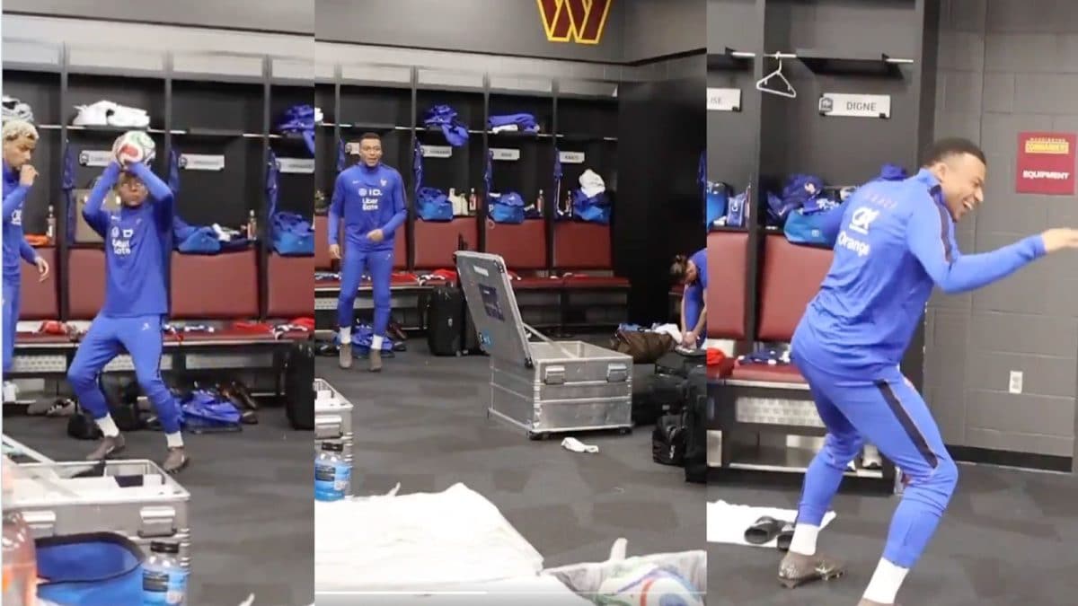 France Superstar Kylian Mbappe Revels In Dressing Room 'Hoop And Hop'!