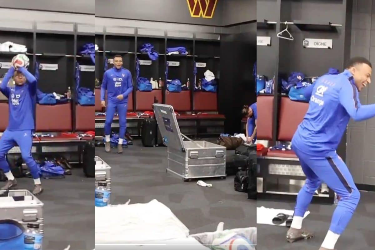 France Superstar Kylian Mbappe Revels In Dressing Room 'Hoop And Hop'!