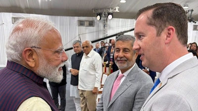 PM Narendra Modi with US Ambassador to India Sergio Gor during the inauguration of Micron Technology's ATMP plant, in Gujarat's Sanand on February 28, 2026. (Image: @USAndIndia/X/PTI)