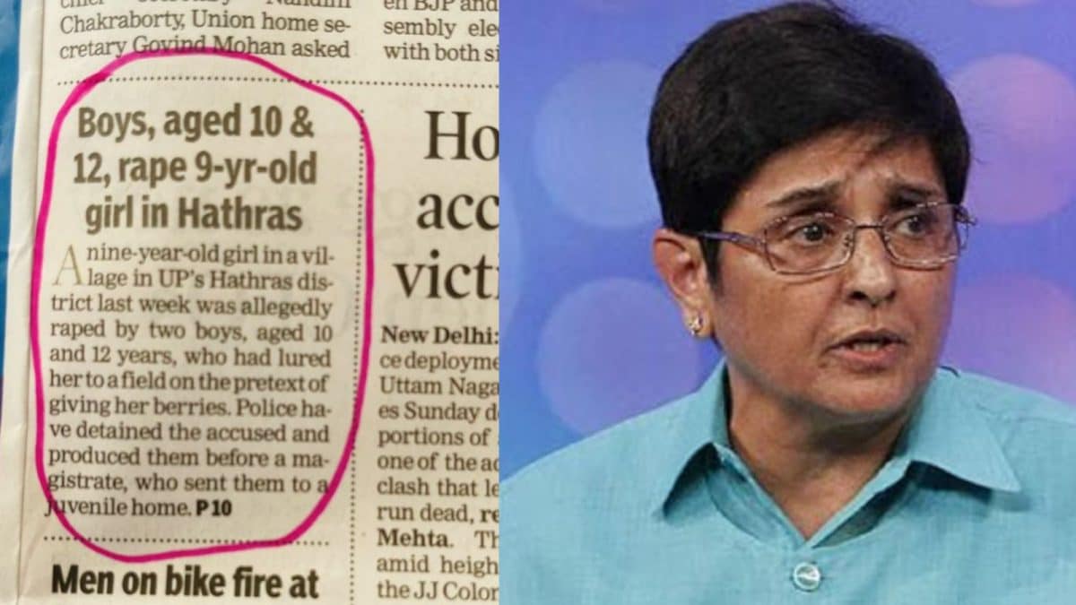 ‘Shouldn’t Parents Be Booked?’ Kiran Bedi Fumes As UP Boys Aged 10 & 12 Lure 9‑Yr‑Old With Berries, Rape Her