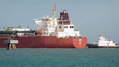 LPG tanker Shivalik docks at Mundra Port after crossing the Strait of Hormuz amid the ongoing West Asia conflict, in Gujarat on March 16, 2026. (Image: PTI)
