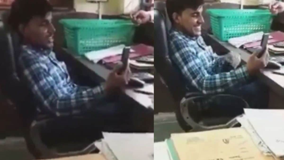 Government Officer Talks On Video Call As Public Wait In Queue ...