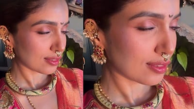 She paired her festive look with classic Maharashtrian jewellery. (Photo Credit: Instagram)