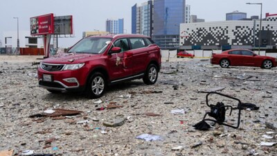 The damage in the aftermath of a drone strike in the Seef district of Manama on  March 9. (Image: AFP File)