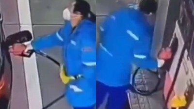 The car owner threw the cash at the gas station staff member. (Photo Credit: X)