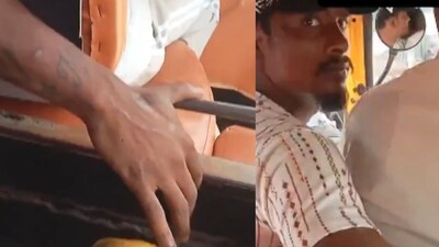 The accused fled mid-journey after he realised that his act is being filmed. (Photo: Screenshot from video shared on X)