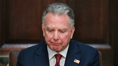 US special envoy Steve Witkoff looks on during a cabinet meeting in the Cabinet Room of the White House in Washington, DC, on March 26, 2026. (Photo by Jim WATSON / AFP)