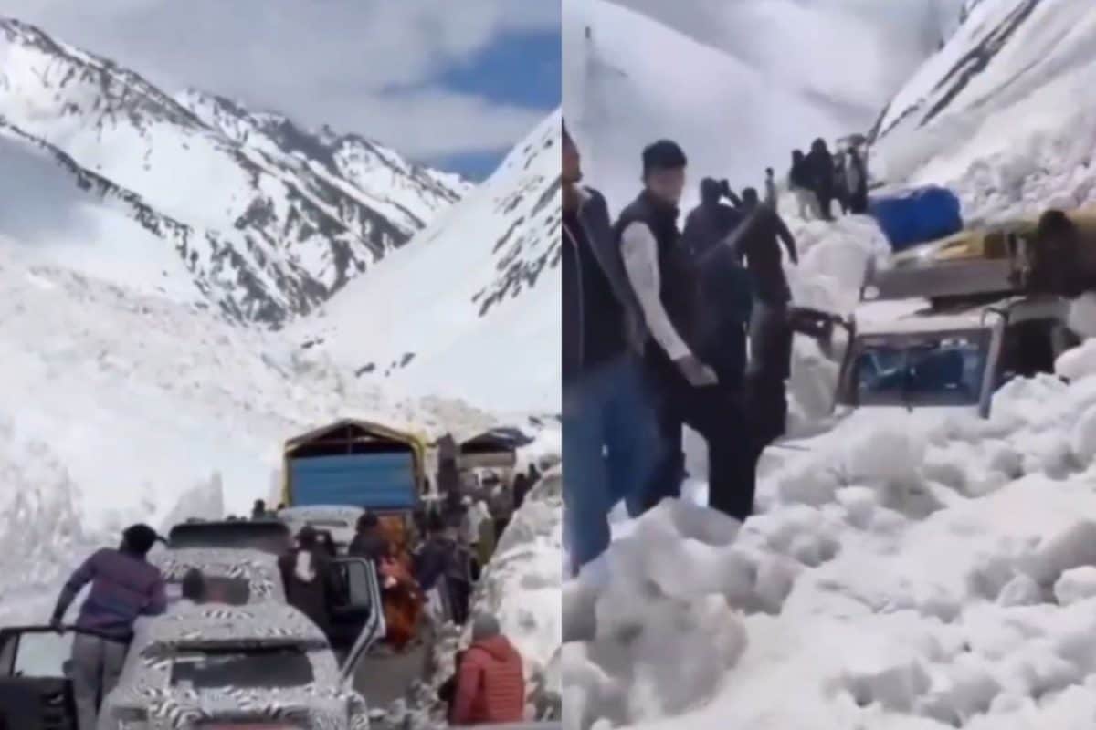 Vehicles Stuck, People Stranded: Visuals Show Impact Of Avalanche At Ladakh’s Zojila Pass