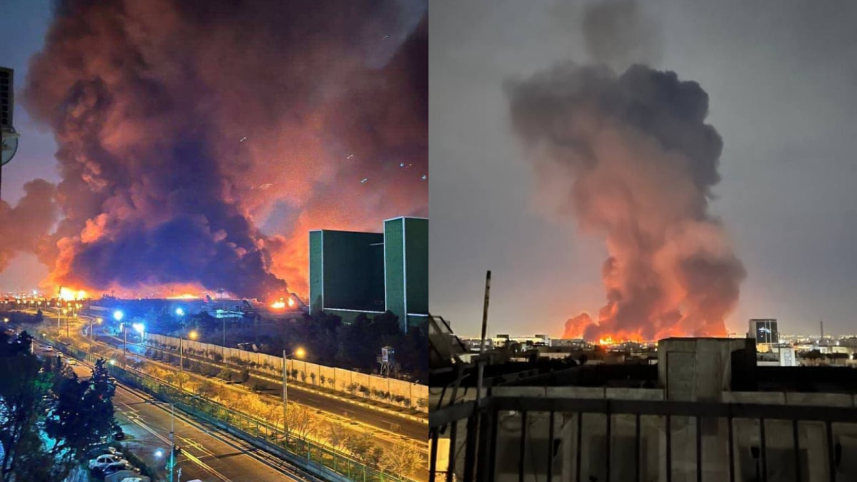 Loud Explosions, Planes Ablaze: Iran's Mehrabad Airport On Fire As Israel Launches 'Broad-Scale' Strikes | Video