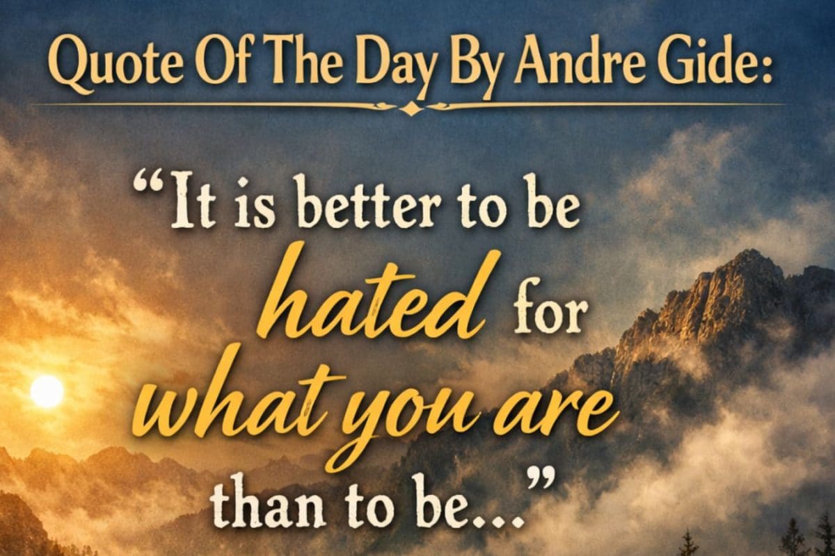 Quote Of The Day By Andre Gide: “It Is Better To Be Hated For What You Are Than To Be…”