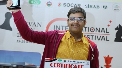 Mayank Chakraborty is all set to become India's 94th Grandmaster (Picture credit: X @ChessbaseIndia)