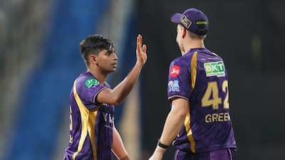 Kartik Tyagi and Cameron Green celebrate the wicket of Mumbai Indians' Suryakumar Yadav (Picture credit: AP)