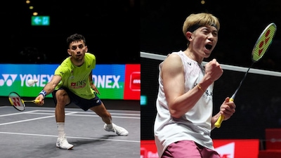 Lakshya Sen will take on Lin Chun-Yi in the finals of the All England Championships (Picture credit: Badminton Photo/AFP)