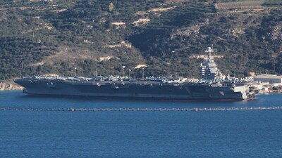 The USS Gerald R Ford, regarded as one of the world's largest and most advanced aircraft carriers, represents a major projection of US naval power.