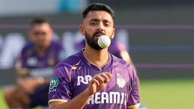 Varun Chakaravarthy has taken 100 wickets in his IPL career so far. (PTI Photo)