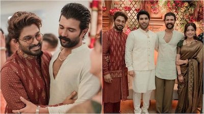 Rashmika Mandanna-Vijay Deverakonda Pose With Allu Arjun At Allu Sirish’s Pelli Koduku