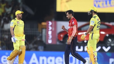 Yuzvendra Chahal celebrating a wicket against CSK in IPL 2025
