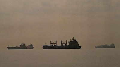 Cargo ships wait to enter the Panama Canal in Panama City on February 28, 2026. (AFP photo)