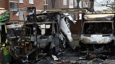 Volunteer ambulances run by a Jewish organisation were set on fire in London on Monday. (AFP)