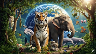 World Wildlife Day urges people to take action against illegal wildlife trade. (AI generated image)
