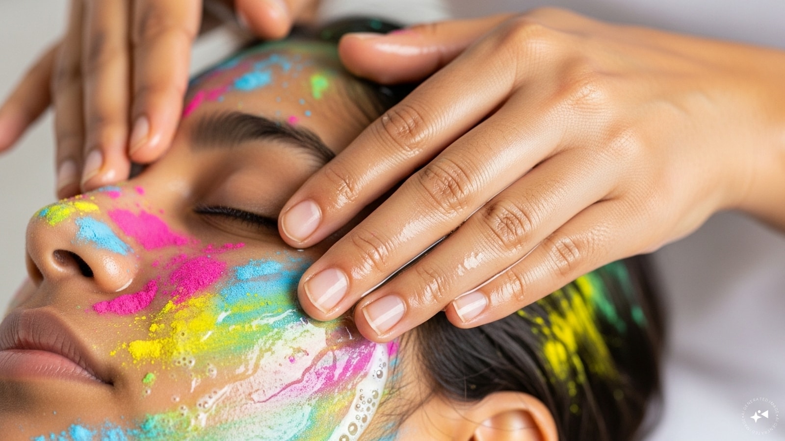 Rubbing Skin Vigorously: It is tempting to scrub hard to remove stubborn colours, but vigorous rubbing damages the skin barrier. This irritation can cause long-term sensitivity. Be patient and use a gentle massage with cleansing oil to lift colours without damaging your skin.