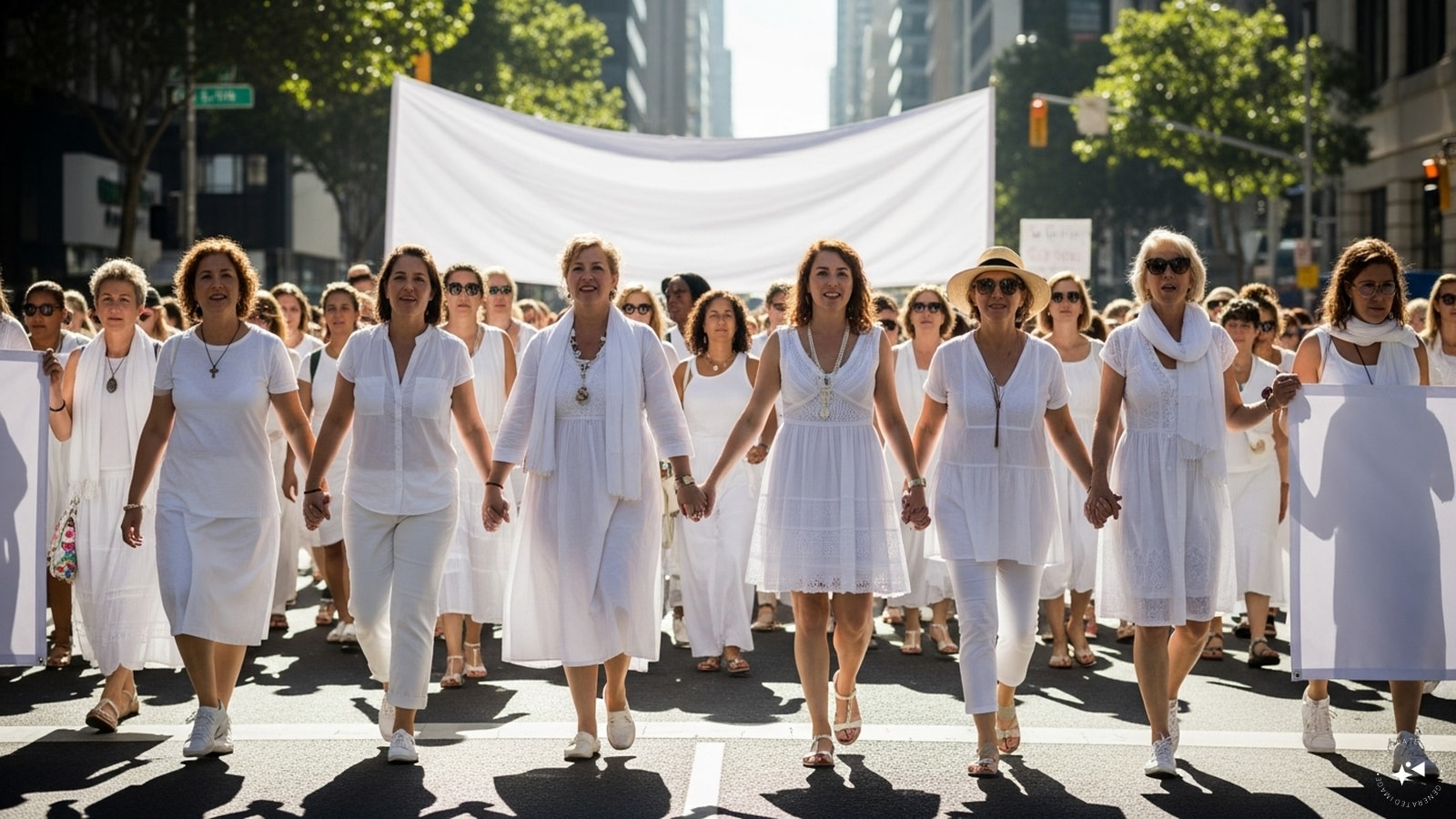 White symbolises purity and solidarity within the movement. It was meant to reflect unity among women fighting for their rights. However, historians also note that the interpretation of white has evolved over time.