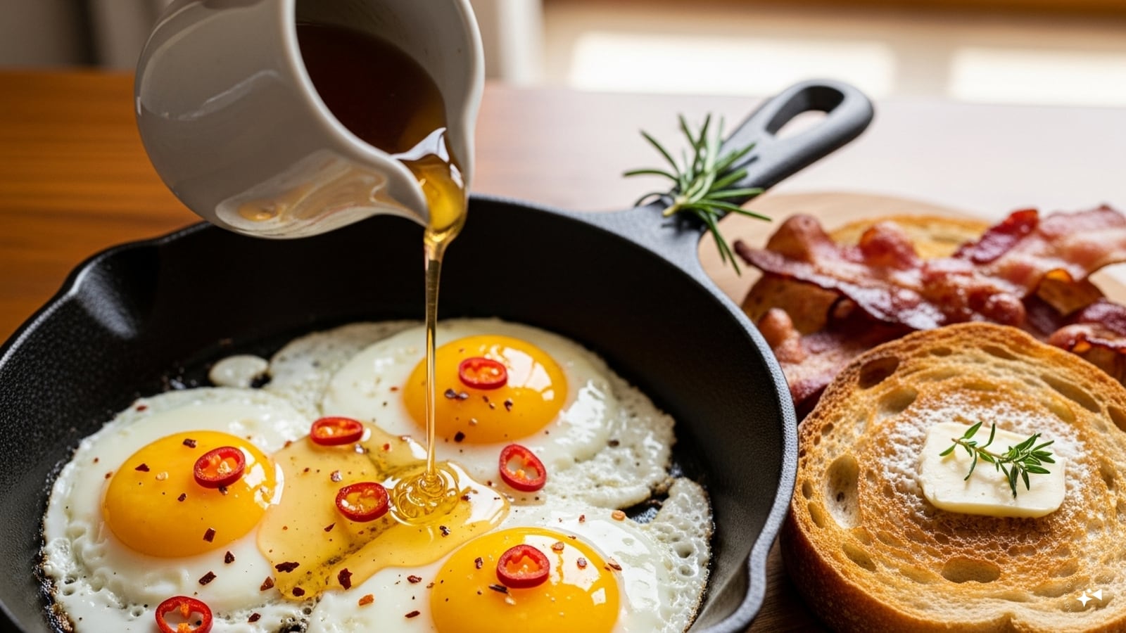 Add the Chili Oil: Drizzle chili oil over the eggs. This is where the dish gets its personality; adjust the amount depending on how much heat you prefer.