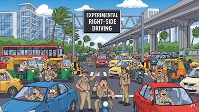 Drivers in India are deeply conditioned to left-side driving, and any temporary reversal of movement could lead to confusion if not communicated clearly. (AI Generated)