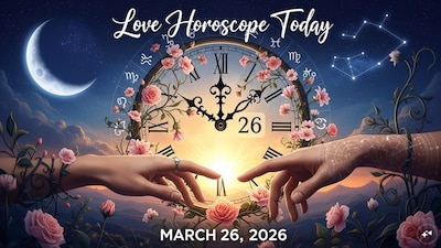 Love Horoscope Today, March 26, 2026, Know daily relationship horoscope for zodiac signs. (AI generated image)