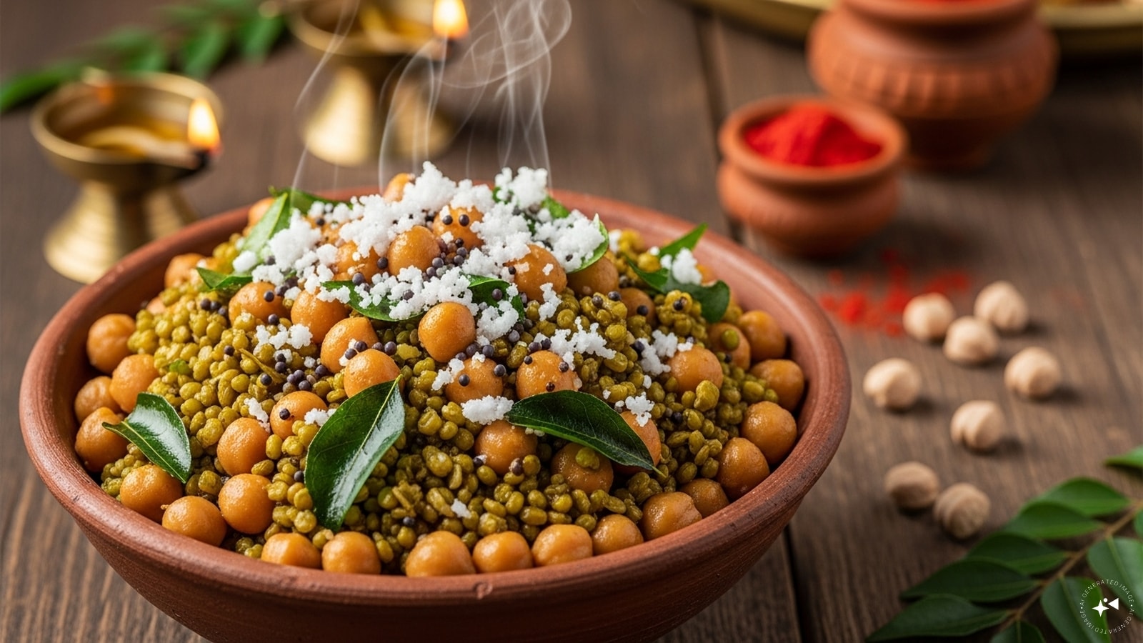 Sundal (Tamil Nadu): A protein-rich dish made from boiled legumes like chickpeas or green gram, Sundal is seasoned with mustard seeds, curry leaves, and coconut. It is commonly prepared as prasad during festivals and is both wholesome and flavorful.