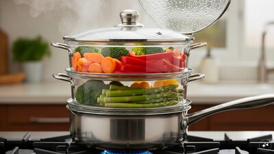 Steam Instead of Boil: Steaming vegetables uses less water and less gas compared to boiling. It also preserves nutrients better, making it a healthier option.