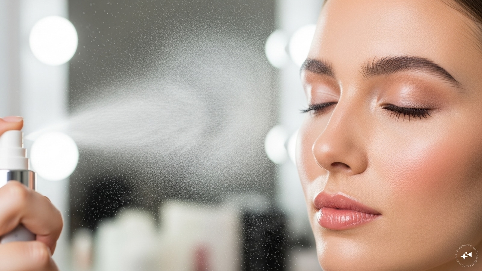 Set Makeup with a Spray: A quick spritz of setting spray locks in your makeup for hours. It eliminates the need for repeated powder touch-ups and gives a natural, dewy finish, helping you look fresh even after a long day.