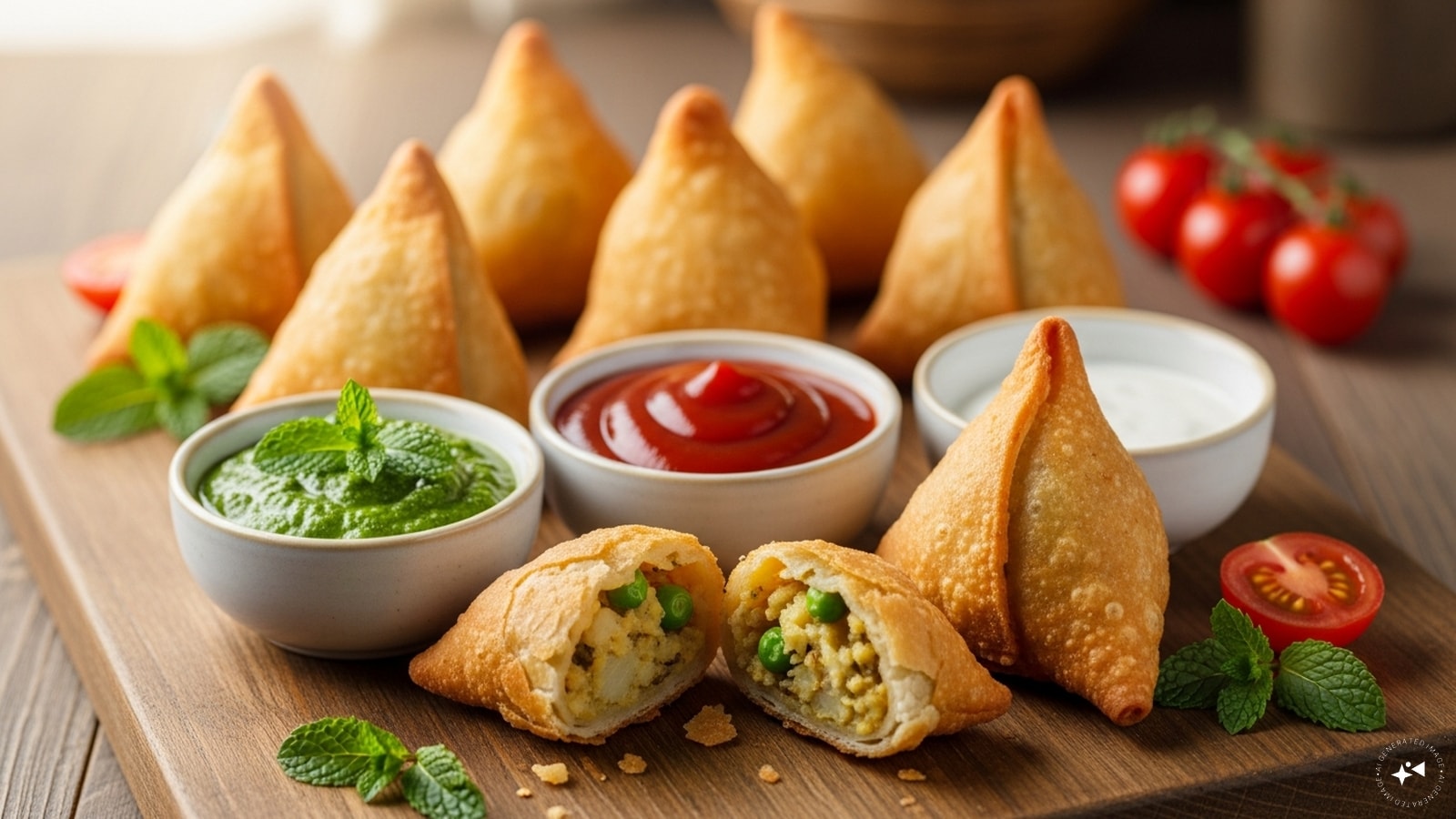  Enjoy crispy, cheesy air-fried samosa with mint chutney, tomato ketchup or your favourite dipping.